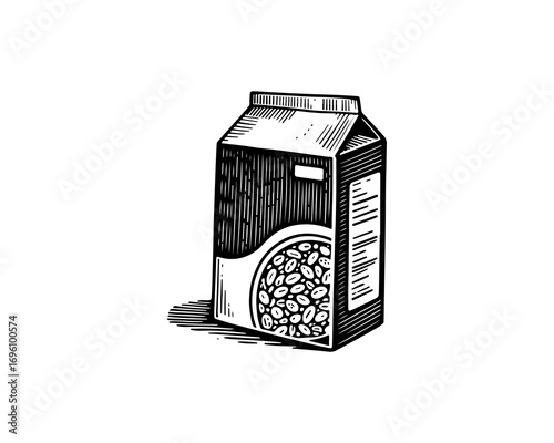 Cereal vector engraving style illustration