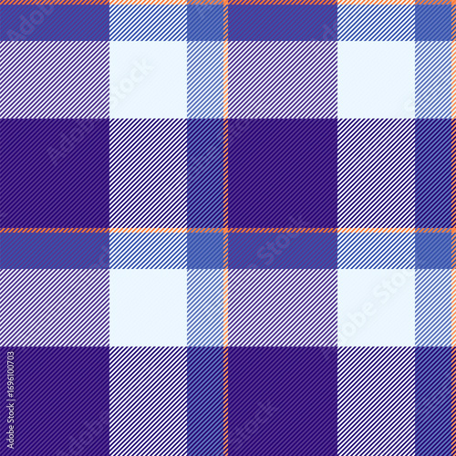 Detailed purple and blue plaid pattern. Ideal for backgrounds, textiles, or designs needing a traditional, cozy texture with a modern color twist.
