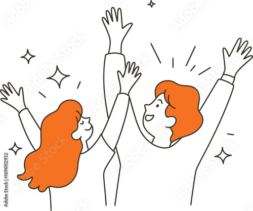 Celebrate business success with team collaboration and high five in contemporary workspace for vibrant teamwork