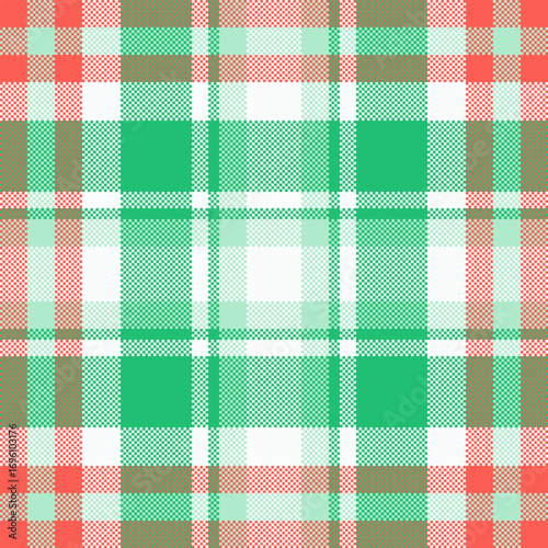Stylish fabric check pattern, hotel textile tartan plaid. Stationary texture vector background seamless in mint and mint cream colors.