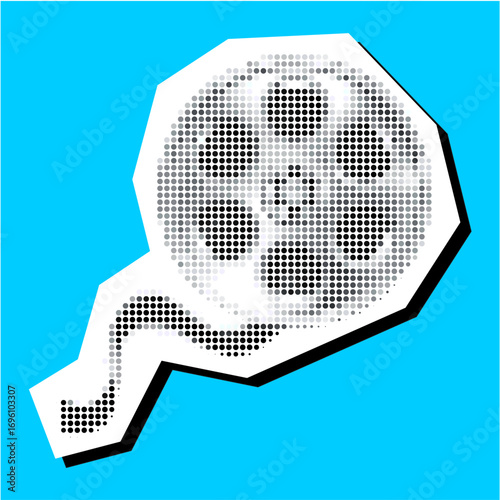 Film roll halftone dotted collage element pointillize in paper torn vector. A striking design for photography, film, and creative projects. Combines a retro feel with a modern, artistic look.