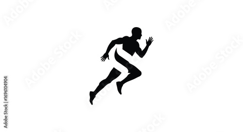 a silhouette figure running swiftly with dynamic posture