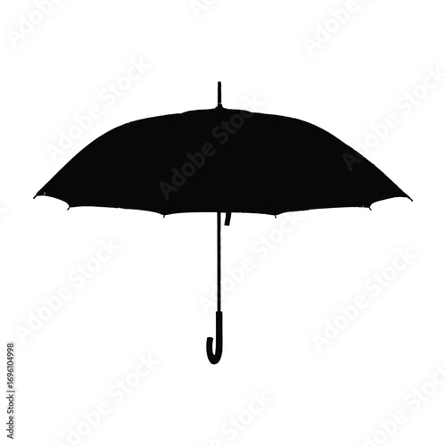 Stay dry with this classic black umbrella silhouette, perfect for weather forecasts, rainy day promotions, or protection from the elements in style