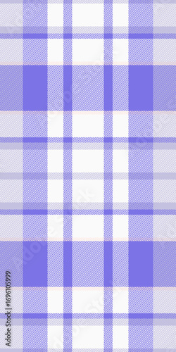 Handmade pattern vector plaid, mother fabric seamless tartan. Majestic check background textile texture in white and indigo colors.