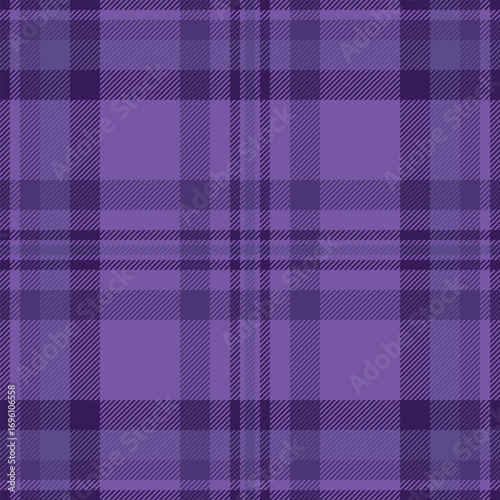 Trend texture textile vector, hipster background fabric seamless. Styled tartan pattern check plaid in violet and indigo colors.