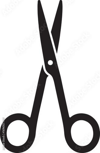 Silhouette of surgical scissors, simple editable vector illustration for medical use.