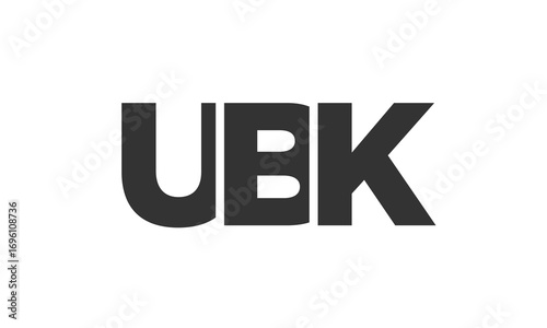 UBK logo design template with strong and modern bold text. Initial based vector logotype featuring simple and minimal typography. Trendy company identity.