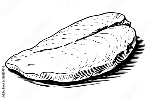 Chicken vector engraving style illustration