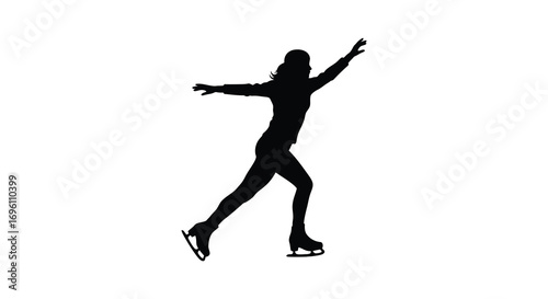 graceful figure skater silhouette captured mid performance