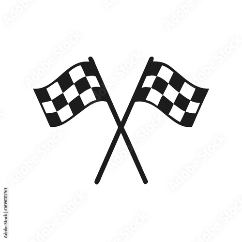 Two Crossed Checkered Flags Symbolizing Victory, Racing, and Achievement in Motorsports