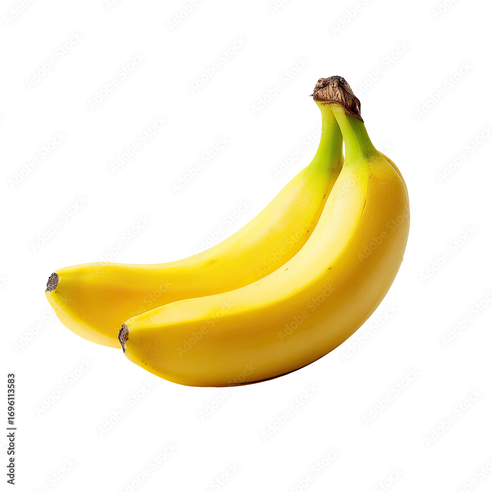 Two ripe bananas, a close-up