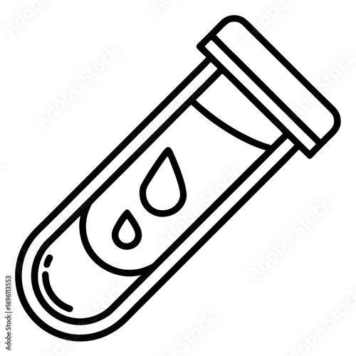 Medical Blood Sample Tube Line Art Vector