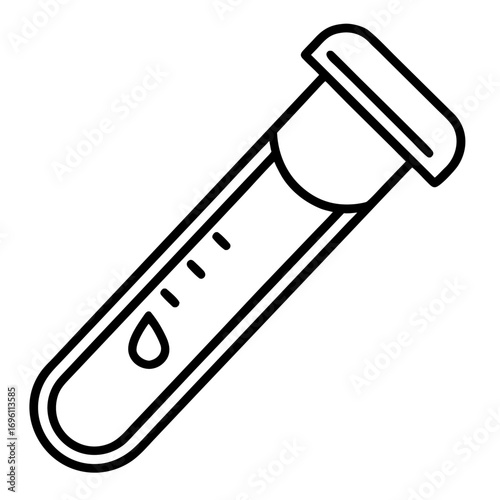 Medical Blood Sample Tube Line Art Vector