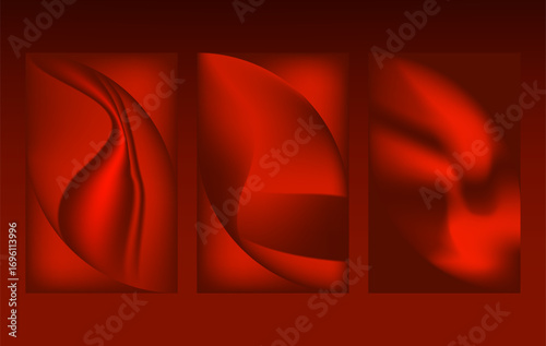 Abstract red gradient artwork features smooth fluid shapes with a futuristic liquid style. Ideal for use in creative projects , digital art, posters, web design, presentations, branding, and wallpaper