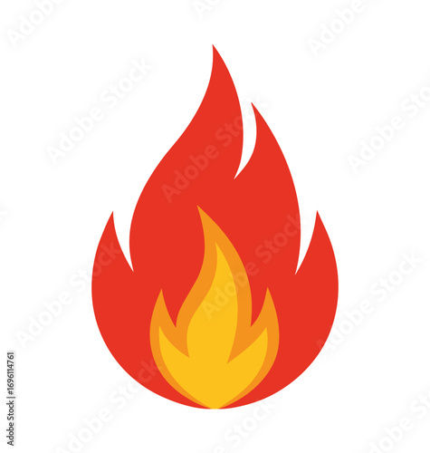 A hot fire flames vector icon set with a burning heat symbol illustration