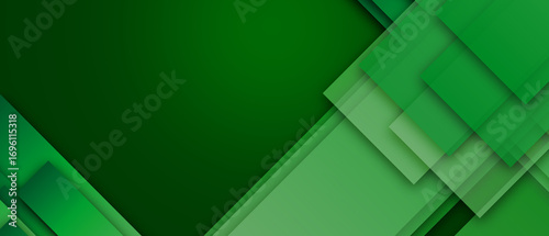 abstract Modern green layered background with diagonal geometric shapes and smooth gradient