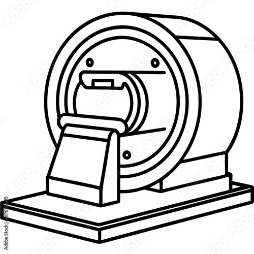 Medical CT Scan Device Vector Outline