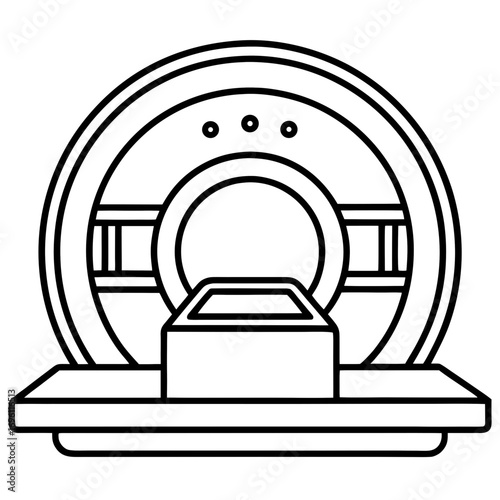 Medical CT Scan Device Vector Outline