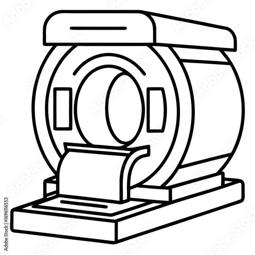 Medical CT Scan Device Vector Outline