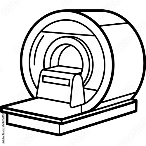 Medical CT Scan Device Vector Outline