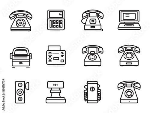 Telephone System Icon For Communication Devices
