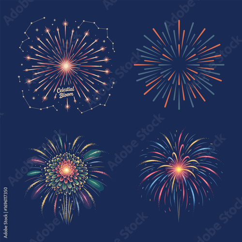 Celestial fireworks bloom and explode explosion stars