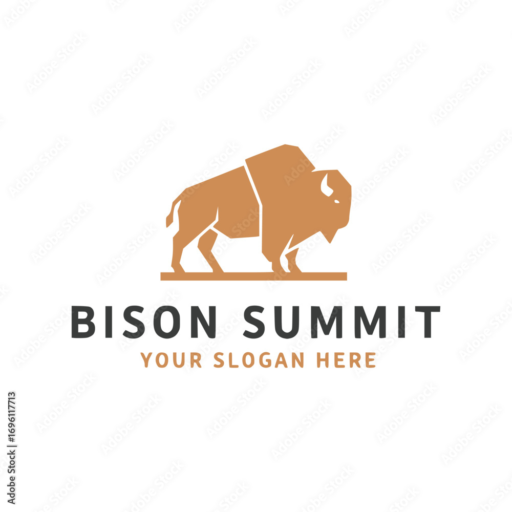Obraz premium Bison head logo design vector illustration