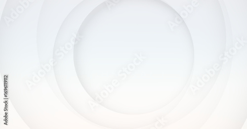 Abstract background featuring concentric white circles, creating a subtle, layered, and minimalist design with soft shadows.