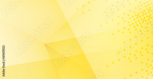 Abstract background with geometric shapes and gradient in shades of yellow, featuring a dotted pattern in the upper right corner.