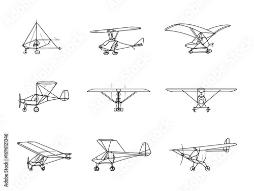 Ultralight aircraft aviation vehicle vector design