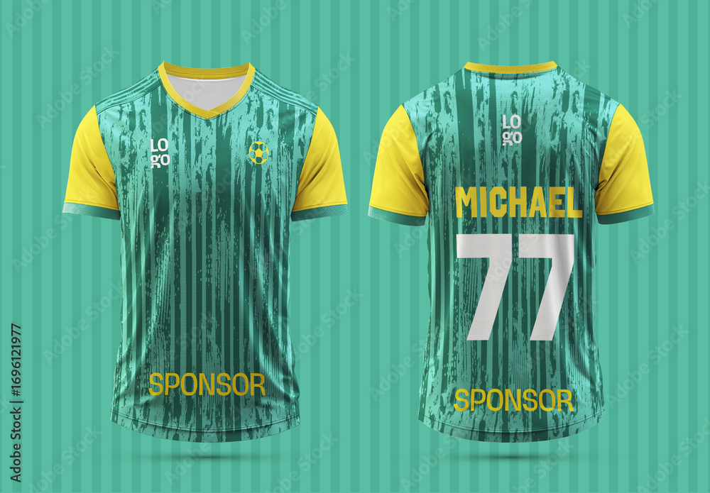 Editable Sport Jersey Design Template Front and Back View Stock ...