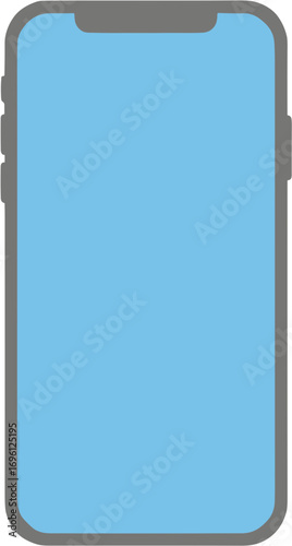 Minimalist Mobile Phone with Blank Screen Technology Device Illustration