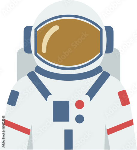 Flat Graphic Spaceman Astronaut Suit Illustration Isolated on White Background