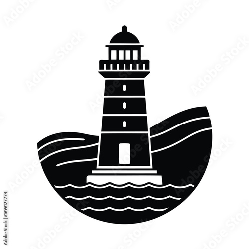 Korean Coastal Lighthouse Icon Design