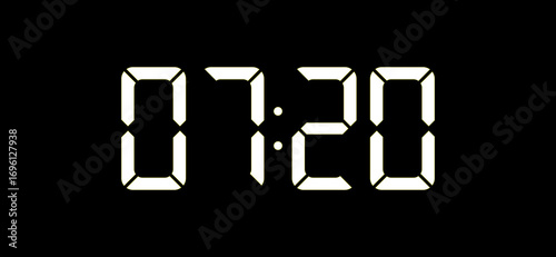 Digital display showing the time as 07:20 against a black background.