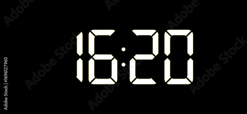 Digital clock displaying the time 16:20 in white against a black background.