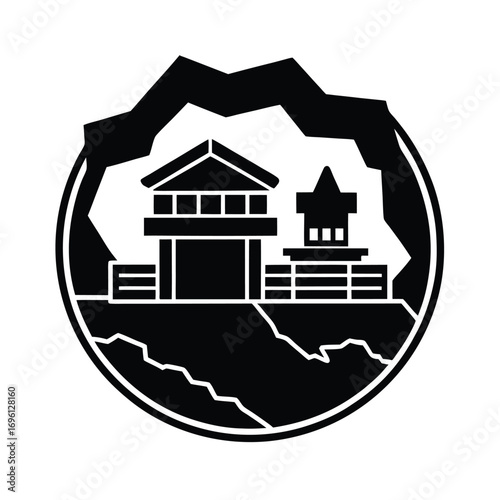 Korean DMZ Border Zone Vector Icon