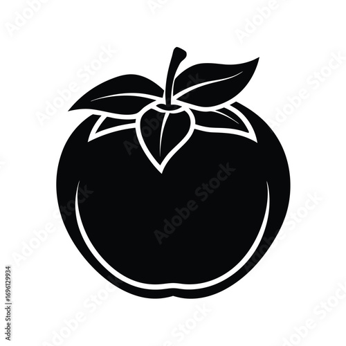 Fresh Korean Persimmon Fruit Icon