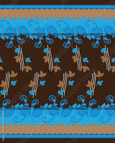 PrintElegant floral seamless pattern in black and gold color design. Trendy fabric prints. Vector illustration tetile