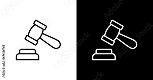 Regulation Hammer White Icon Set Design