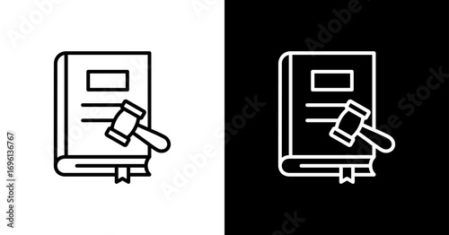 Regulation Book White Icon Set Design
