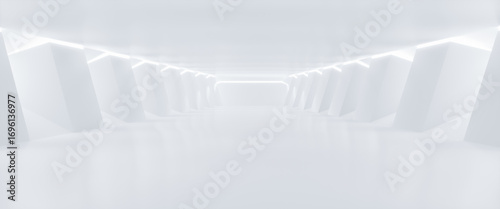 Abstract Futuristic empty floor and room Sci-Fi Corridor With light for showcase,room,interior,display products.Modern Future cement floor and wall background technology interior concept.3d render