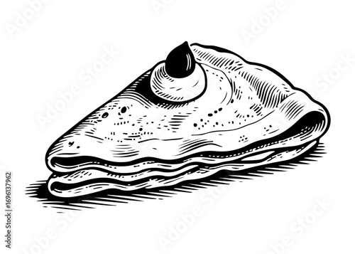 Crepe vector engraving style illustration