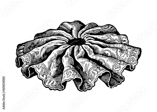 Crepe vector engraving style illustration