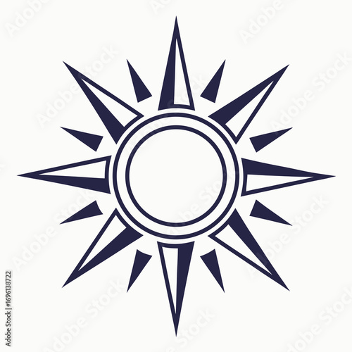 Vector art of compass rose, a navigational instrument used to show direction relative to cardinal