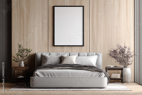 Modern bedroom interior mock-up