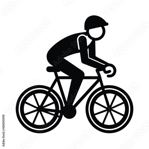 Korean Bicycle Rider Icon Illustration