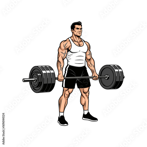 young man lifting weights