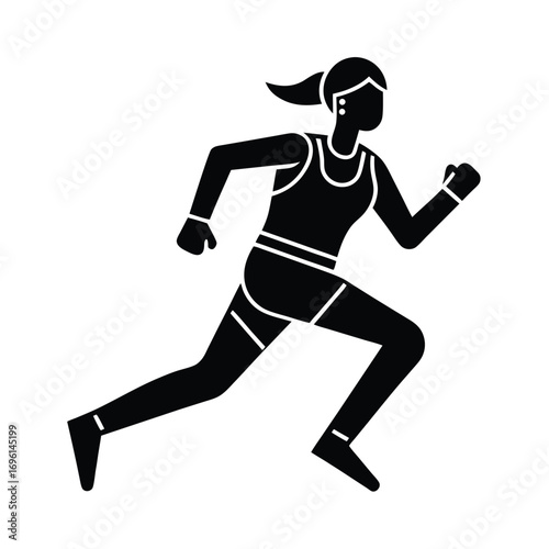 Korean Marathon Runner Icon Illustration