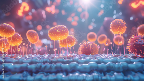 Wallpaper Mural Cell membrane, A 3D illustration of a cell membrane highlight Torontodigital.ca